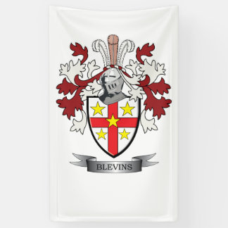 Blevins Family Crest Coat of Arms Banner