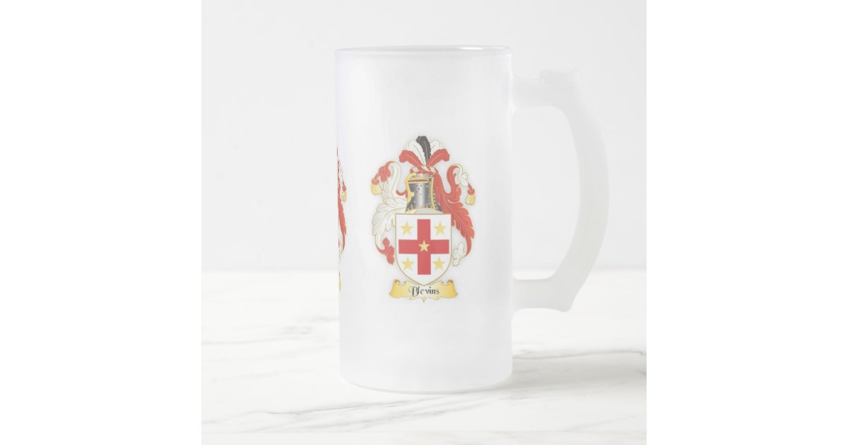 Blevins Family Crest Heraldry Frosted Mug | Zazzle