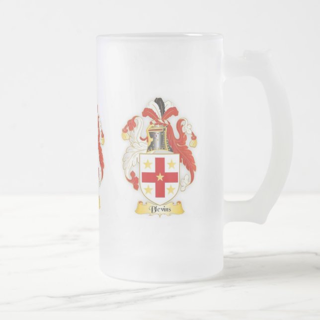 Blevins Family Crest Heraldry Frosted Mug (Right)