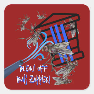 blew off bug zapper square sticker
