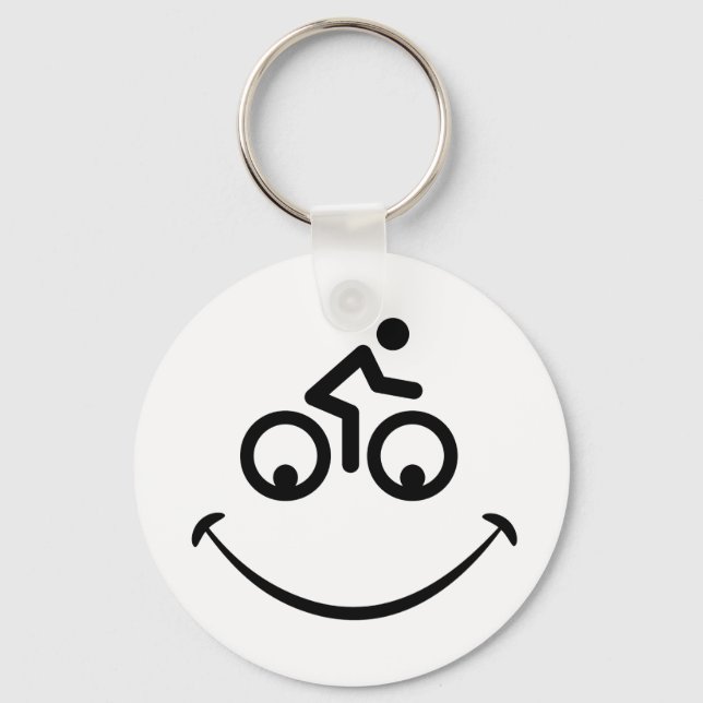 Blije fiets gezicht. Race tour, racefiets  Key Ring (Front)