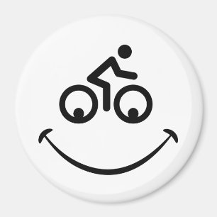 Blije fiets gezicht. Race tour, racefiets Magnet
