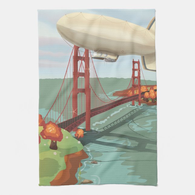 Blimp Airship Tea Towel (Vertical)