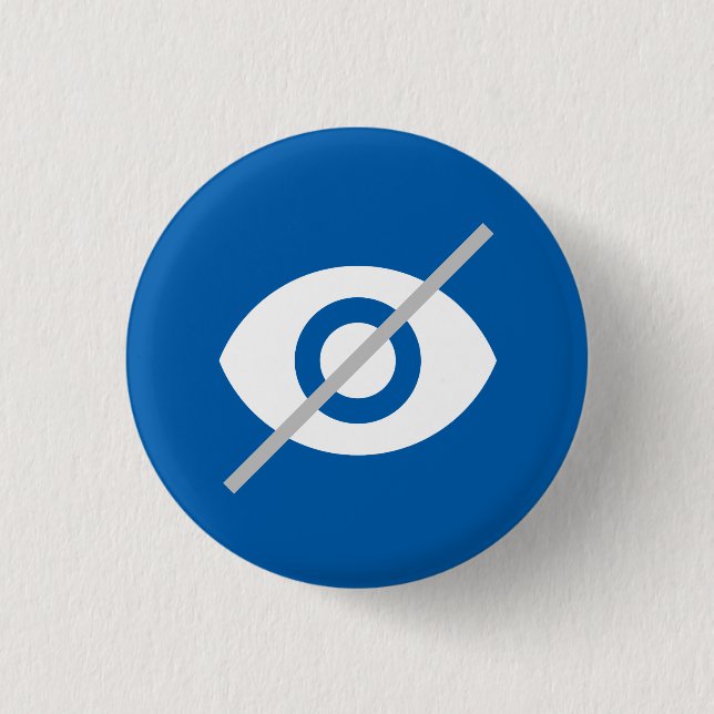 Blind Blue 3 Cm Round Badge (Front)