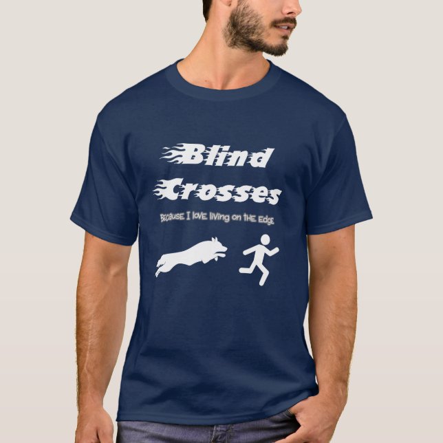 Blind Crosses - Border Collie on dark T-Shirt (Front)