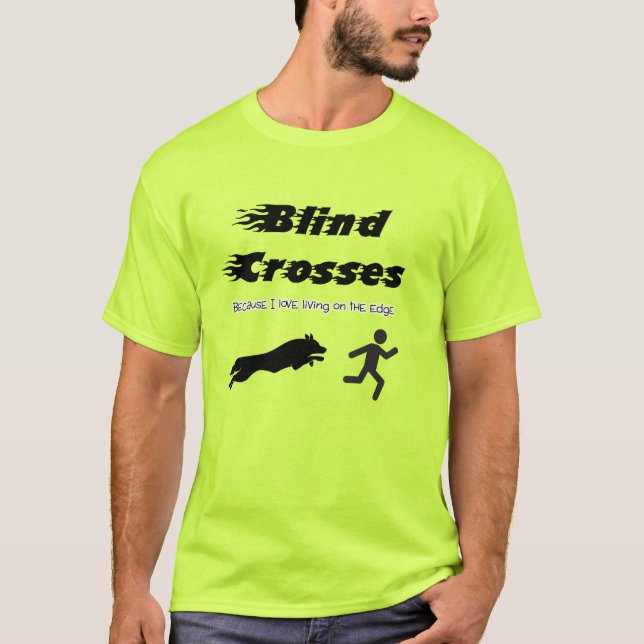 Blind Crosses - Border Collie on light T-Shirt (Front)