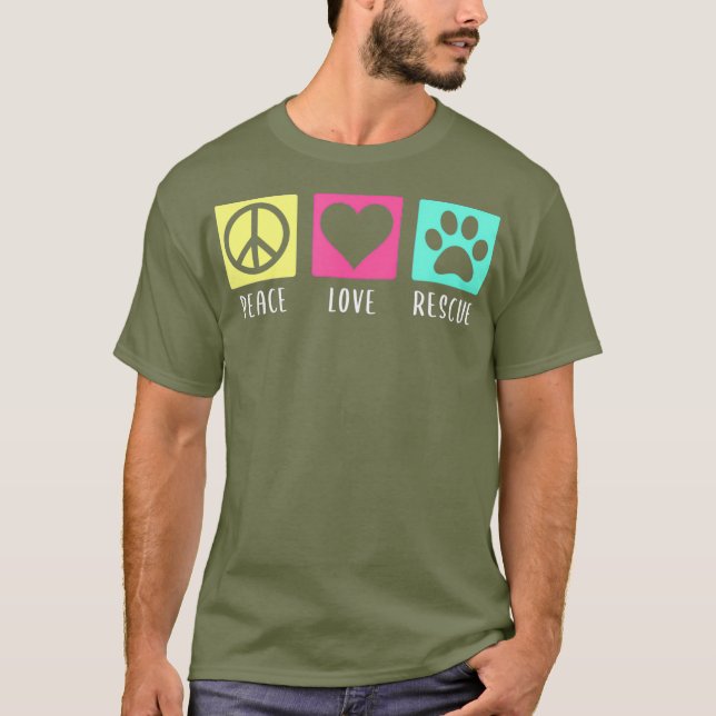 Blind Dog Rescue Alliance PA - Peace Love Rescue T-Shirt (Front)