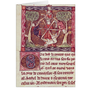 Blind goddess Fortune with King Arthur