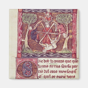 Blind goddess Fortune with King Arthur Magnet