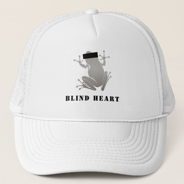 Blind Heart Censored Silver Frog CustomText Trucker Hat (Front)