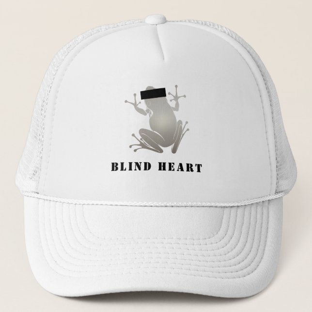 Blind Heart Censored Silver Frog CustomText Trucker Hat (Front)