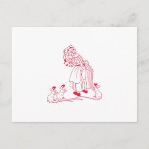 Blind Mice Redwork Postcard