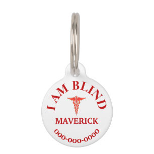 Blind pet alert medical condition awareness tag