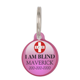 Blind pet awareness DIY pink Tag