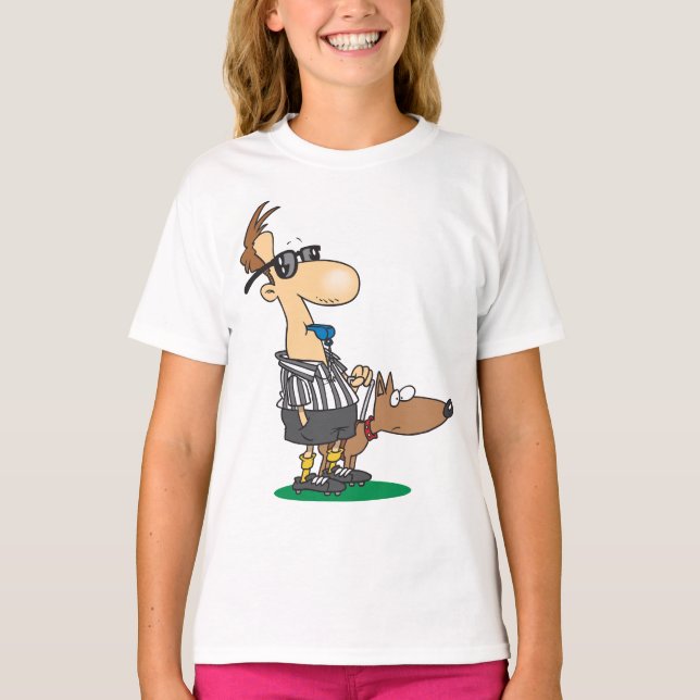Blind Referee Blowing A Whistle T-Shirt (Front)