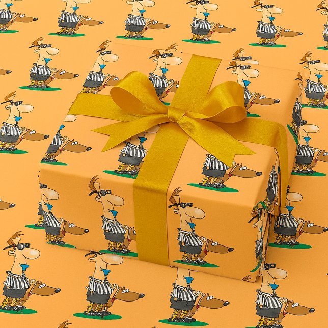 Blind Referee with Guide Dog Sports Humour Wrapping Paper (Creator Uploaded)