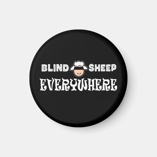 Blind Sheep Everywhere Funny Political  Oval Stick Magnet (Front)