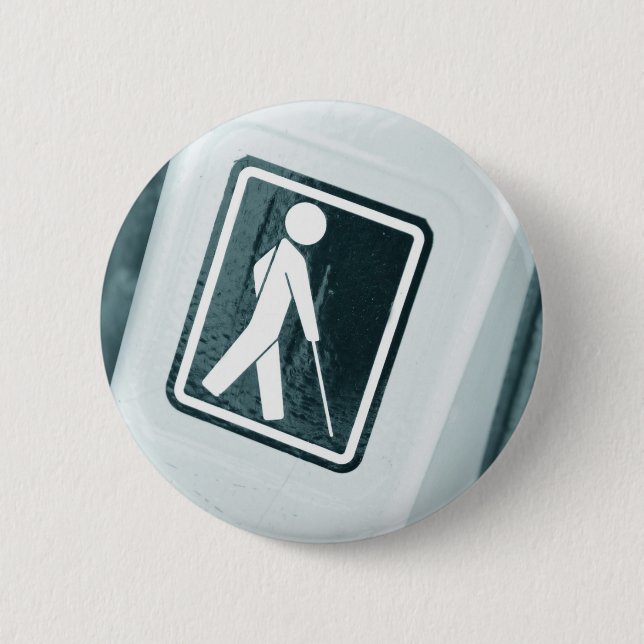 Blind sign design 6 cm round badge (Front)