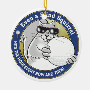 Blind Squirrel Golf Ceramic Tree Decoration