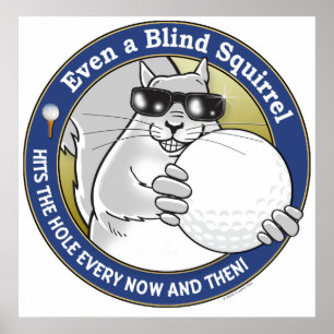 Blind Squirrel Golf Poster