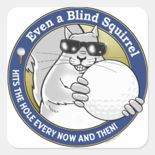 Blind Squirrel Golf Square Sticker