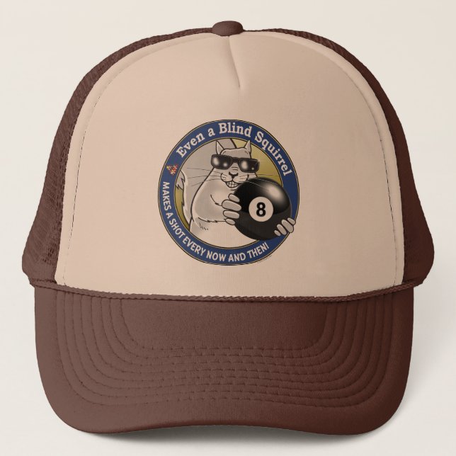 Blind Squirrel Pool Trucker Hat (Front)