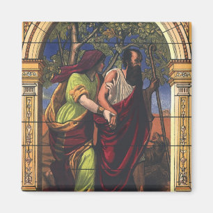 Blind Tobit and Wife Anna, Vintage Religion Magnet