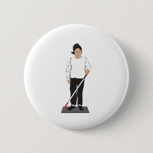 Blind Woman 6 Cm Round Badge