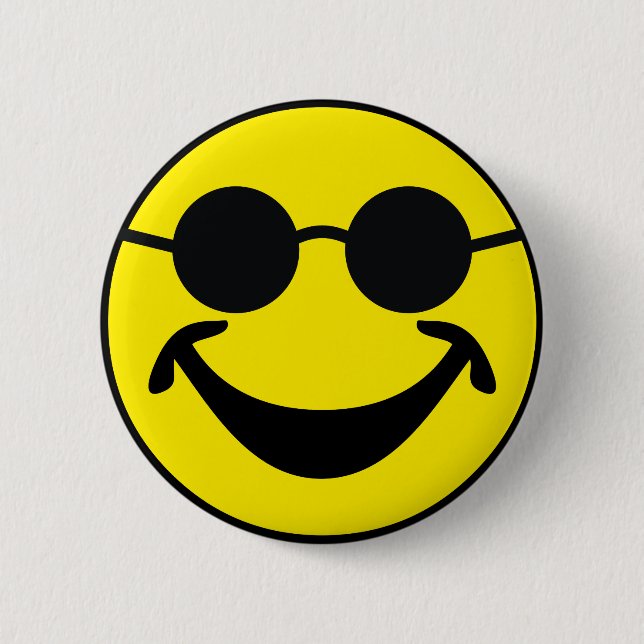 Blind yellow + your backg. & ideas 6 cm round badge (Front)