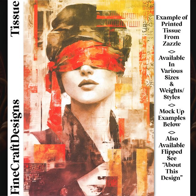 Blindfolded Woman Abstract Art DM7LF Decoupage Tissue Paper (Creator Uploaded)