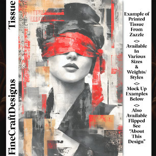 Blindfolded Woman Abstract Art DM7R Decoupage Tissue Paper