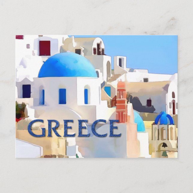 Blinding White Buildings in Greece Postcard (Front)