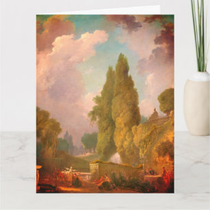 Blindman's Bluff, by Fragonard: Large, Blank  Card