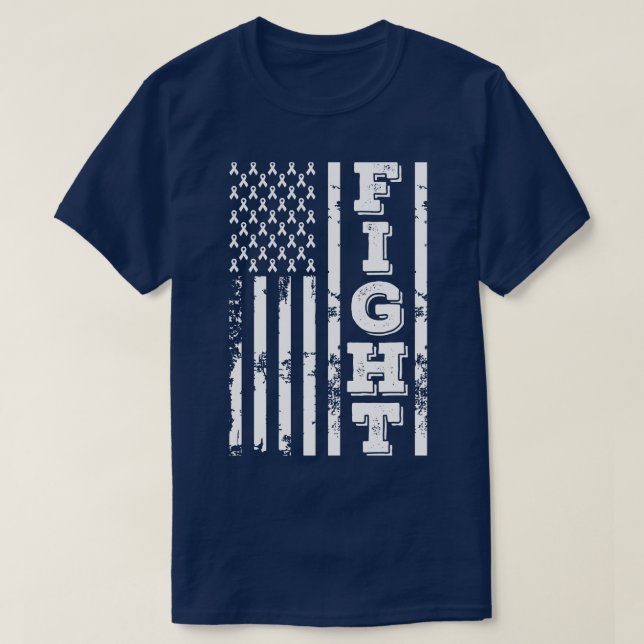 Blindness Awareness Fight American Flag 4th Of Jul T-Shirt (Design Front)