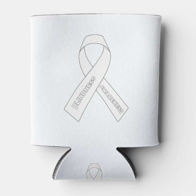 Blindness Awareness Ribbon Can Cooler (Front)