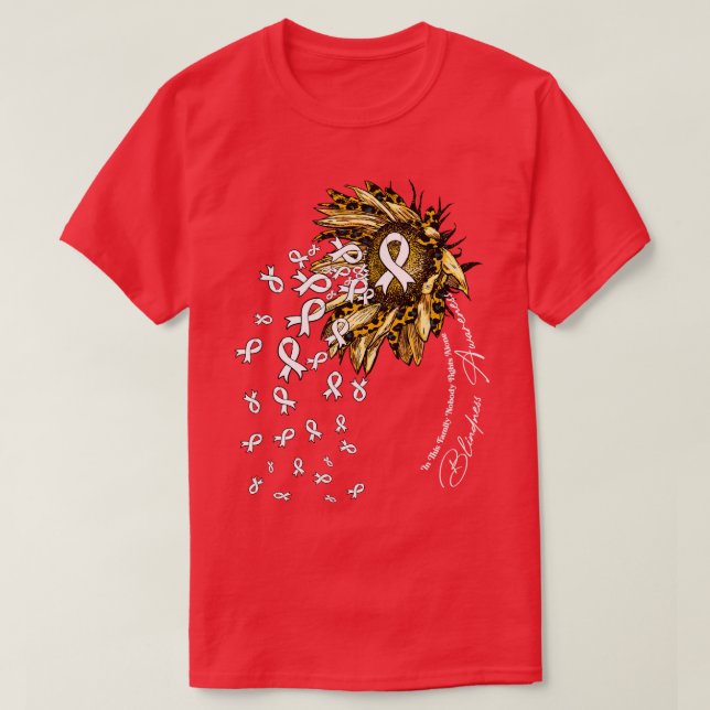 Blindness Awareness sunflower nobody fights alone T-Shirt (Design Front)