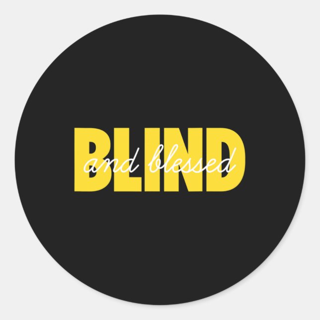 Blindness For Blind People Blind Person Braille Re Classic Round Sticker (Front)