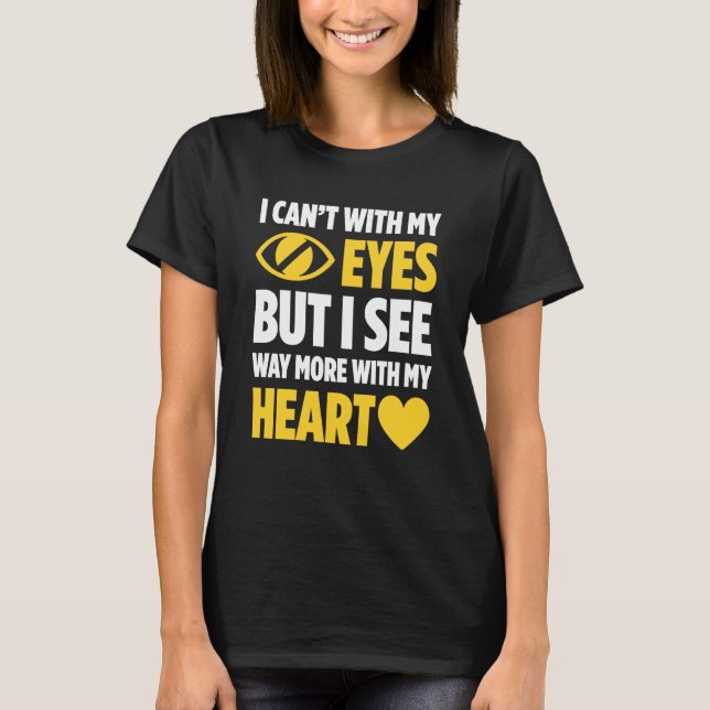 Blindness For Blind People Blind Person Braille Re T-Shirt (Front)
