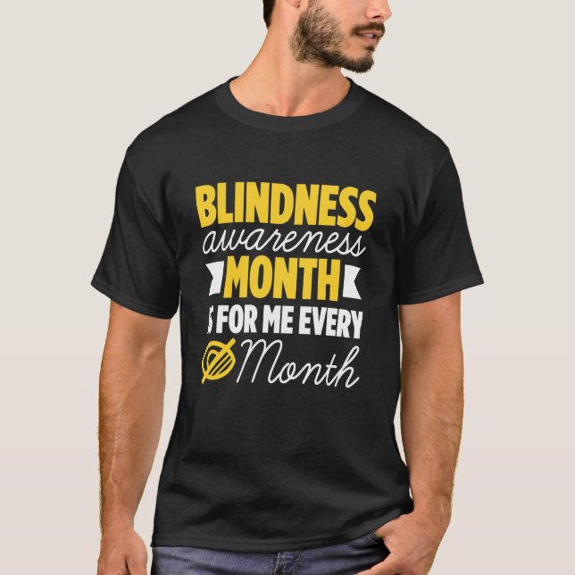Blindness For Blind People Blind Person Braille Re T-Shirt (Front)