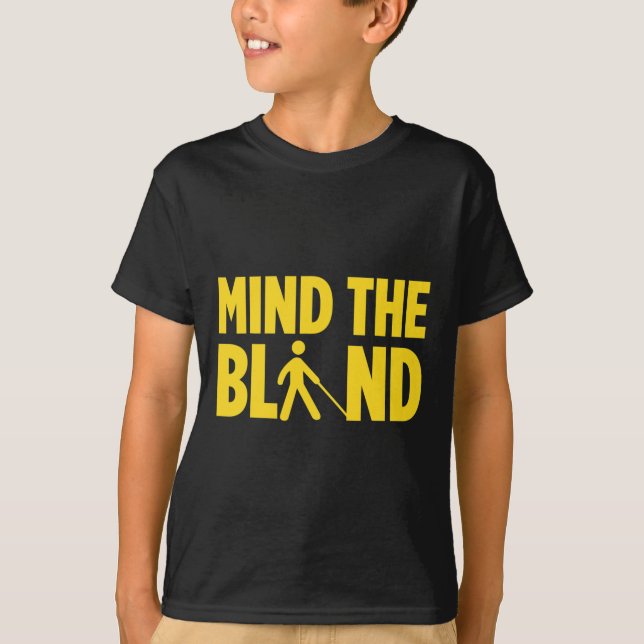 Blindness For Blind People Blind Person Braille Re T-Shirt (Front)