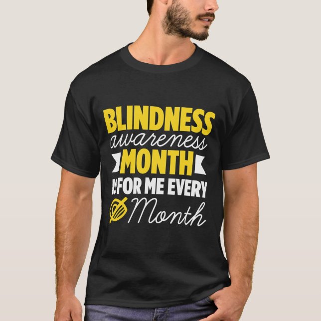 Blindness For Blind People Blind Person Braille Re T-Shirt (Front)