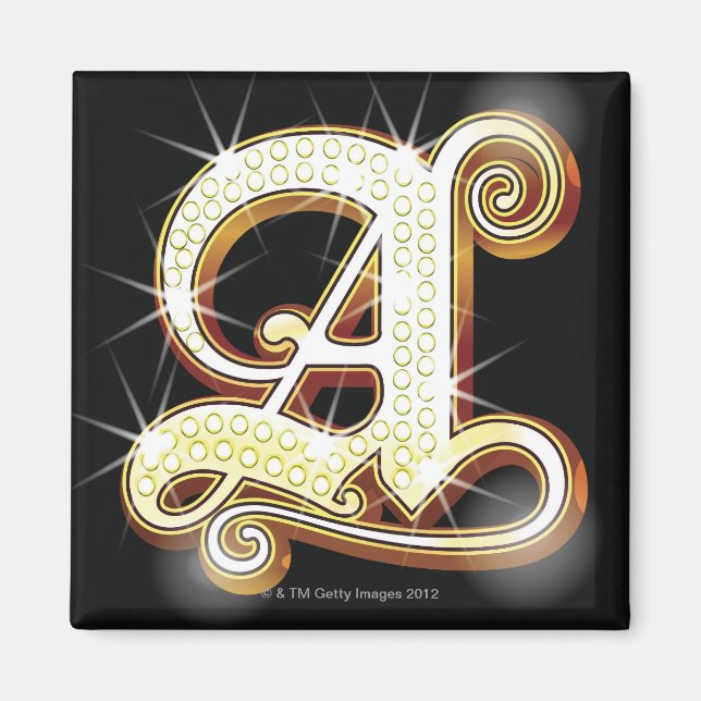 Bling alphabet A Magnet (Front)