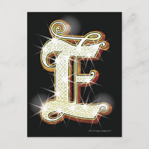 Bling alphabet E Postcard