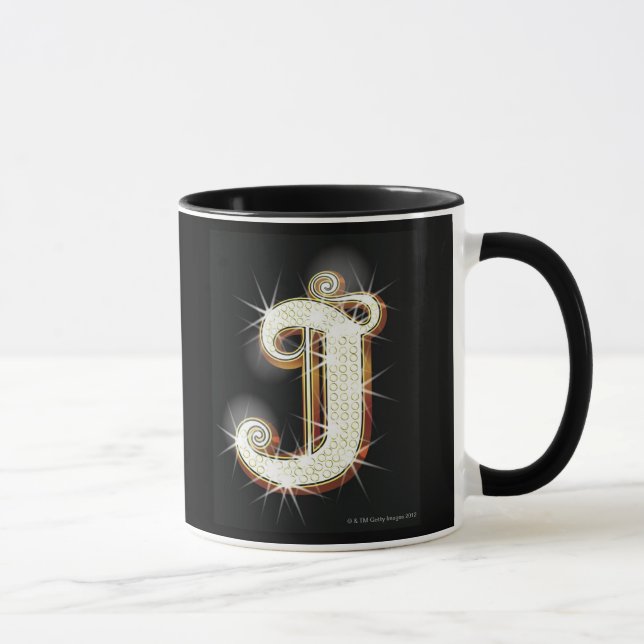Bling alphabet J Mug (Right)