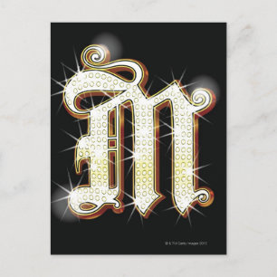 Bling alphabet M Postcard