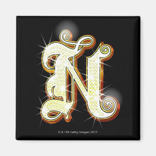 Bling alphabet N Magnet