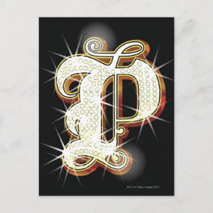 Bling alphabet P Postcard