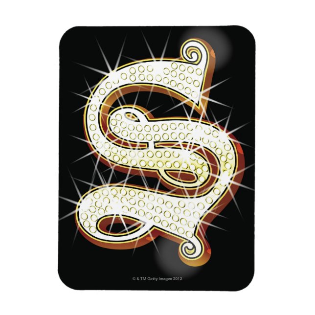 Bling alphabet S Magnet (Vertical)