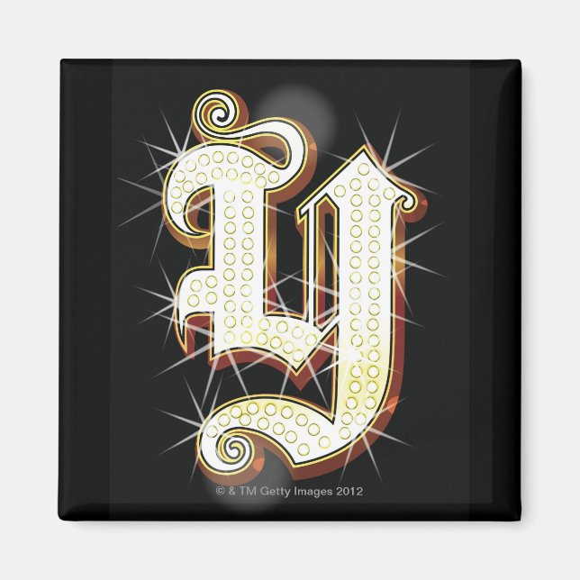 Bling alphabet Y Magnet (Front)