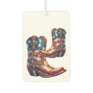 Bling American Flag Cowboy Boots Car Air Freshener